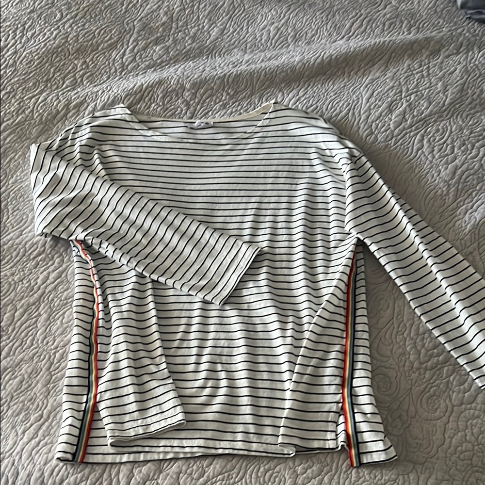 Sundry Striped Long Sleeve Top with colorful Side Stripes